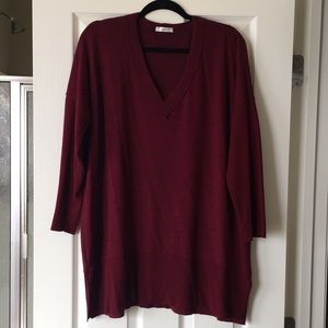 V-Neck Drop-Shoulder Sweater